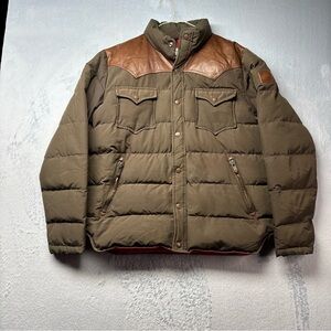 Penfield Trailwear Stapleton Jacket Mens Medium Leather Yoke Down Filled Puffer